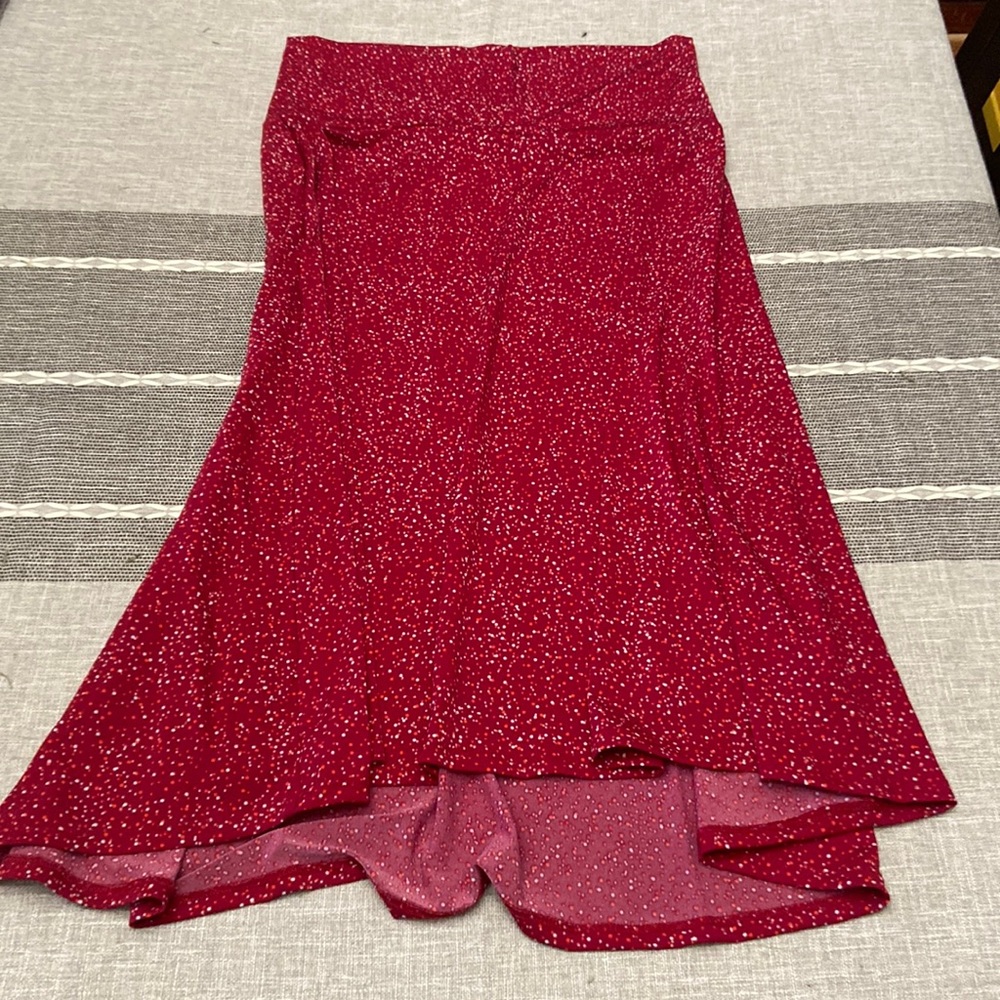 Lularoe red mid length skirt